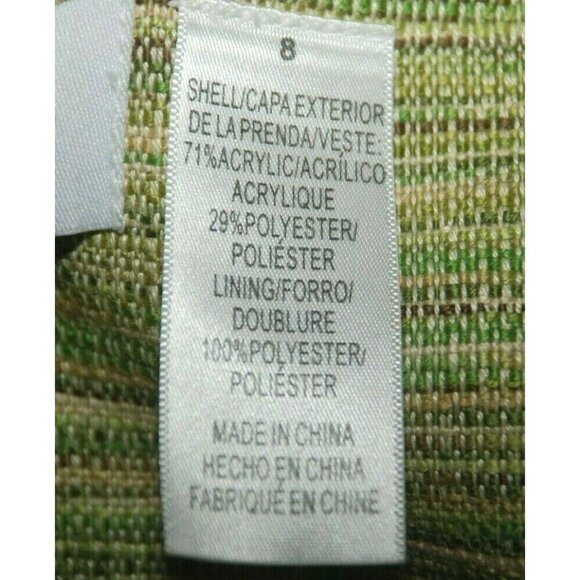 Alfred Dunner Ladies 8 Shades of Green Woven Blazer Jacket Size 8 Career Church - Picture 8 of 9